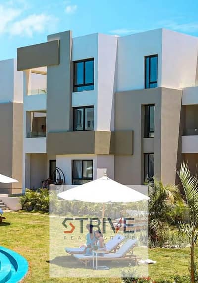With 12,300 monthly fully finished chalet with prime double View Lagoon and Sea In zahra north coast Sidi Abdel Rahman For sale