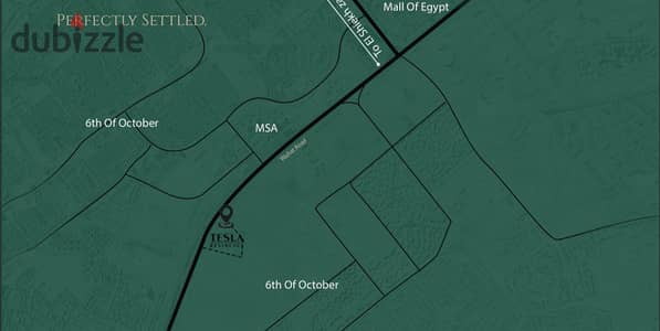 شقة 103م بـ Tesla Residence حدائق أكتوبر أمام جامعة MSA مباشرة، بمقدم 10% وأقساط مرنة على 10 سنوات بدون فوائد مخفية وفي موقع استثماري حيوي.
