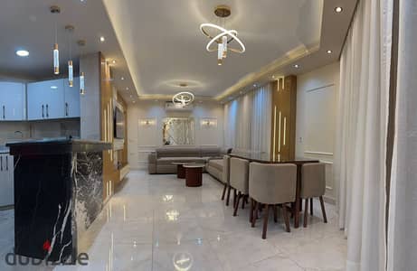 Apartment for rent, first occupancy in Al-Andalus, 3 rooms including a master room, luxurious finishing and furnishings, fully air-conditioned featuring Englander mattresses