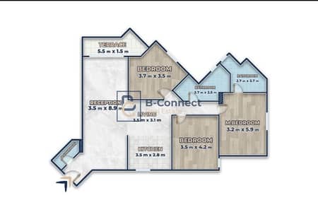 Apartment for sale 189m in Orouba Skyline Compound Smouha ( view on Land Scape )