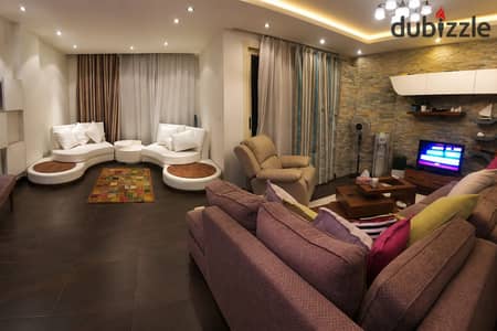 In a new building in a prime location just steps from Street 9 on Karim Benouna Street, a fully-equipped, air-conditioned furnished hotel apartment with a garden view, high super luxe