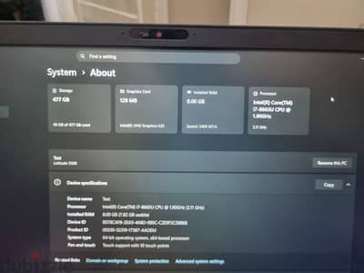 Dell Latitude 5500 | Core i7 Gen 8th | 512 SSD | شاشة FHD تاتش