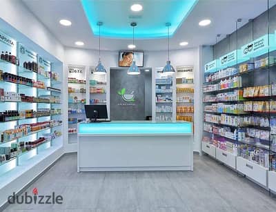 Pharmacy 66 meters ground floor on Gamal Abdel Nasser axis directly in front of Esquire One walkway and Mercedes