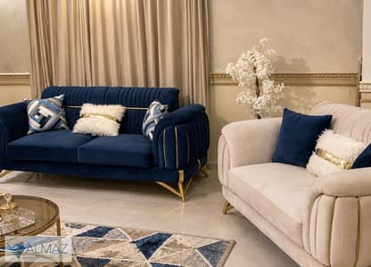 Furnished apartment, first occupancy, 200 sq m, high-end finishing, for rent in North Lotus, Fifth Settlement, near the Clubs District and the America