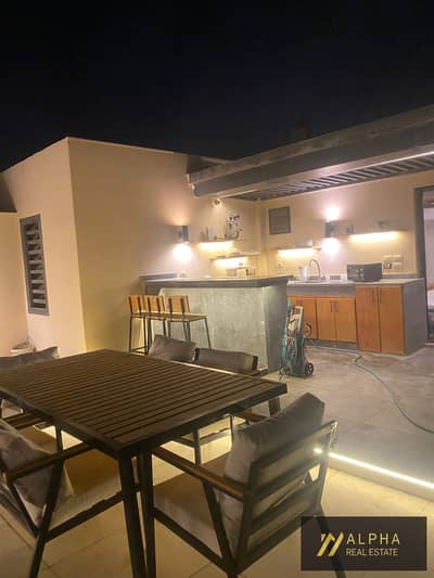 Fully Furnished Penthouse for Rent in Azad Compound – New Cairo | 209 sqm + 113 sqm Private Roof | 3 Bedrooms | Very Prime Location