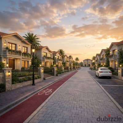 Enjoy privacy and tranquility in an independent villa for sale in a compound of villas only in the heart of Sheikh Zayed with a payment plan over 10 years