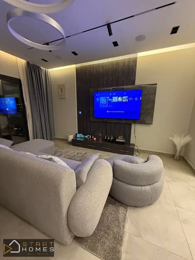 Furnished 3-bedroom apartment (150 sqm) for rent in Privado, Madinaty; features a quiet, distinctive view and is close to amenities.