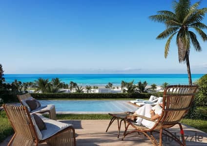 At a special price, a fully finished, one-bedroom chalet with a stunning view in Gaia Ras El Hekma, North Coast.