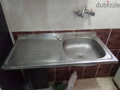 حوض مطبخ استانلس بالحامل والصرف