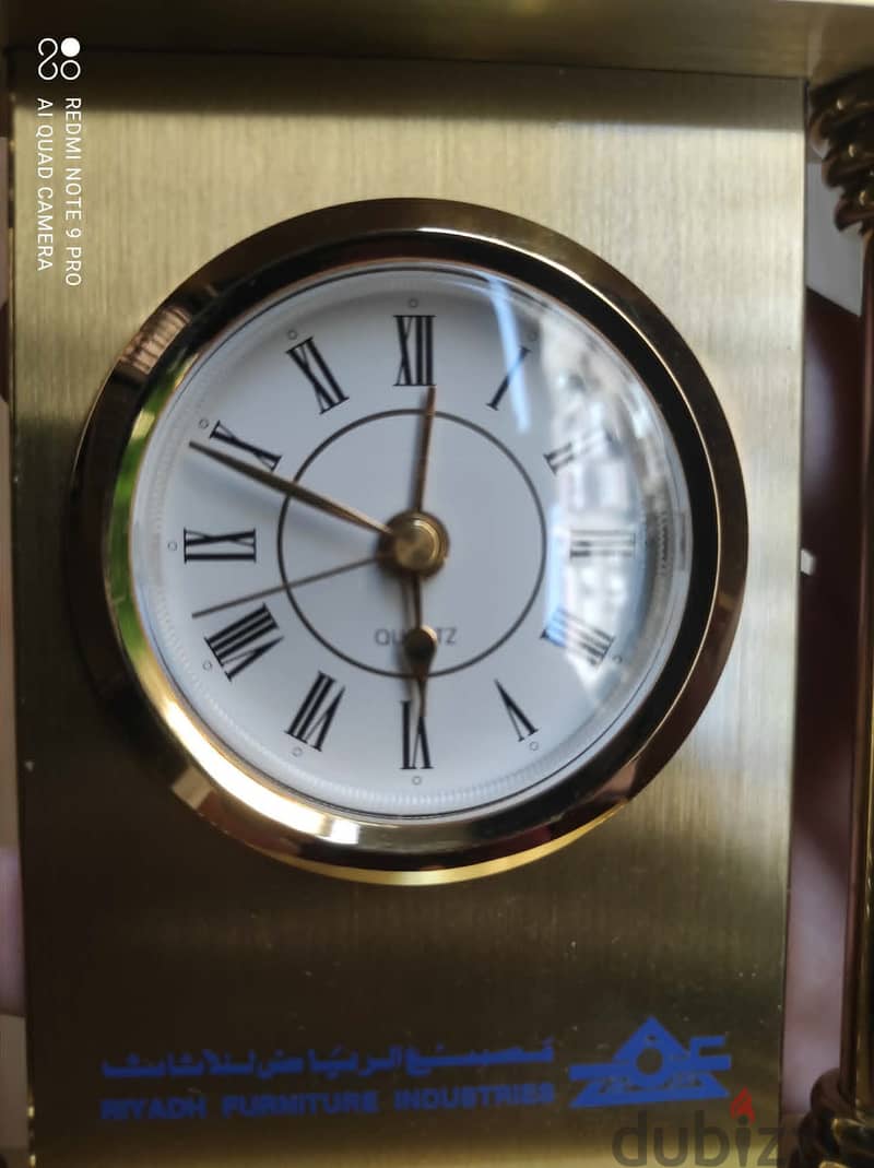 Vintage brass table clock & alarm 3