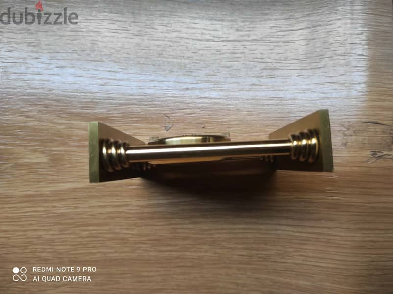 Vintage brass table clock & alarm 8