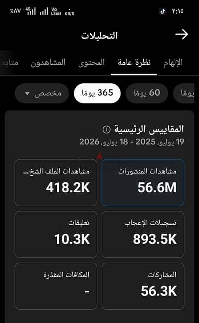 حساب تيك توك 96 الف  و200 متابع