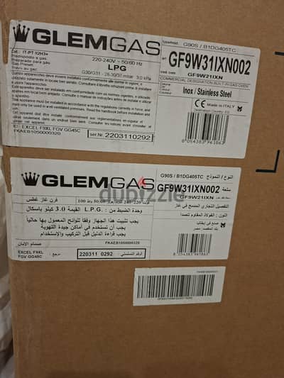 GLEMGAS Oven & Stove  90 cm Italy ( NEW )