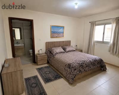 For daily, weekly, and monthly rent in a chic building next to City Center Makram Obaid, a furnished apartment fully equipped with super lux.