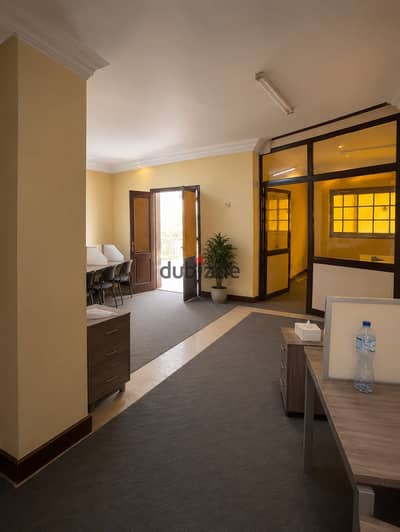 For companies and administrative headquarters in the golden square behind Saudi Market, steps of Abbas Al-Akkad and Makram Obaid, 220 sqm two levels, administrative contract, superlux for all purposes