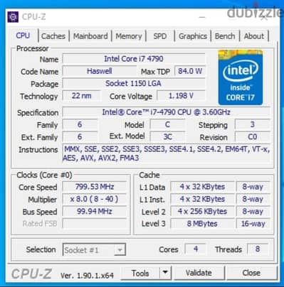للبيع معالج i7 4790