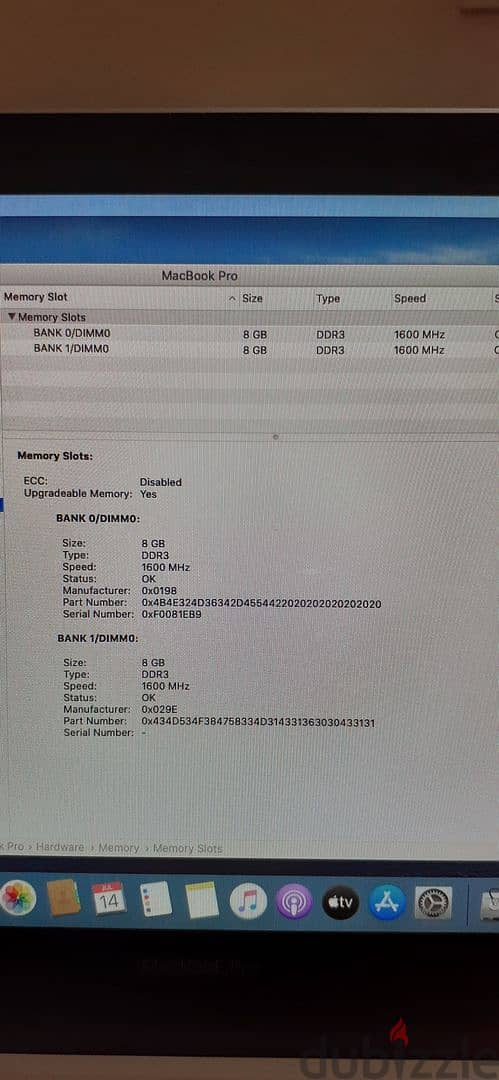 MacBook pro 8.1 core i7 9