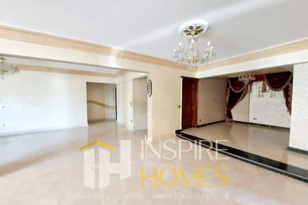 Looking for space in a prime location? Own a 286 sqm apartment in the heart of Roushdy with open views, just steps from the tram