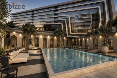 Crystal Plaza Compound Al-Marshady directly on the ring road next to Carrefour Ring Road and all services with swimming pools and landscaping studio with equipped kitchen and air conditioning and all electrical appliances with a view of the ring and the fountain high super lux finishing