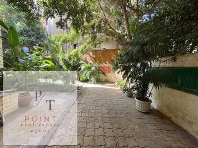 Duplex apartment like a villa with 5 rooms and 5 bathrooms, furnished for rent in Degla Maadi, with a garden and private entrance