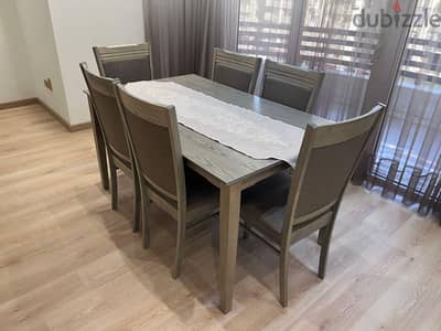 طربيزه طعام 6كراسي مستورده ماليزي بحاله جيده