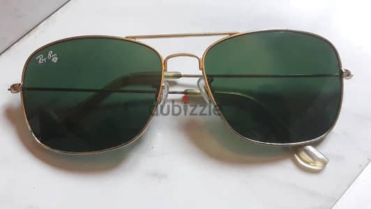 نظارة ريبان ايطالي rayban زجاج زيتي  شمبر ذهبي مقاس 60