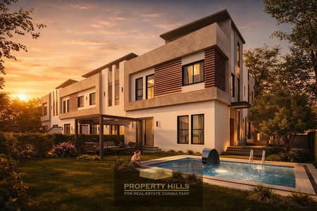 Receive immediately a townhouse with an open view of the lagoon directly on Dahshour Road and in front of Beverly Hills Receive immediately a townhouse with an open view of the lagoon directly on Dahshour Road and in front of Beverly Hills