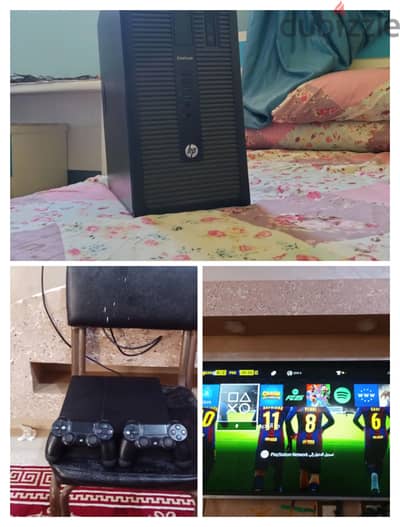 بلاي ستيشن 4 فات عليه العاب ومعاه كمبيوتر HP 800 G1