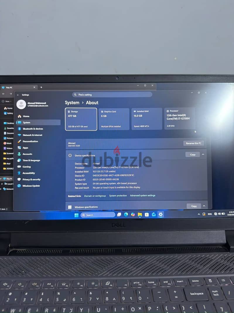 Dell g15 5520 5