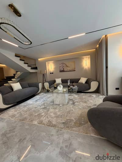 Duplex (small villa) available for immediate handover—fully furnished and equipped, ready to move in—in the heart of the Fifth Settlement.