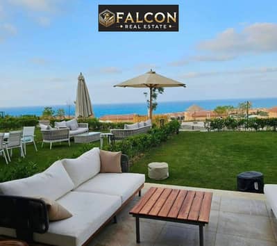 اخر شاليه بجاردن كبيرة استلام فوري Sea View ( تشطيب كامل ) Lavista 7 شاطئ رملي