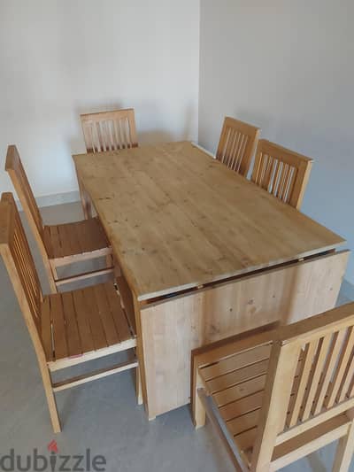 IKEA DINING TABLE and 6 CHAIRS
