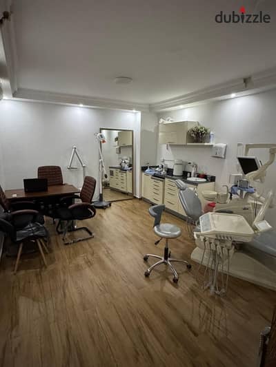 Clinic for rent 100m at Othman Towers Nile Corniche, commercially licensed, ground floor with private entrance, furnished and air-conditioned, available for rent either a room or the entire clinic.