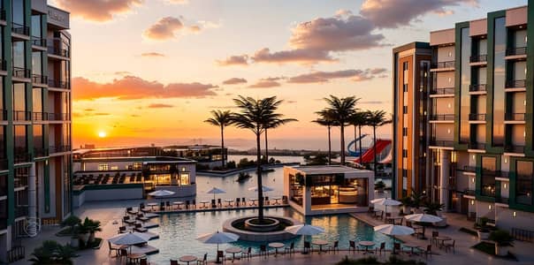 Panorama Sea View Apartment in First Row Village on the Sea and Aqua Park