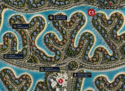 دوبلكس للبيع في SouthMED C1 | 224م² + 31م² حديقة | لاجون مباشر | تقسيط حتى 12 سنة