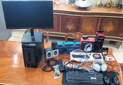 تجميعة كمبيوتر HP كاملة  (شاشة 24 بوصة +  إكسسوارات كاملة RGB)