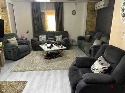 Apartment for sale 155 sqm ultra super lux finishings first floor club and central view with furniture and appliances in Phase 1 Al Rehab 1