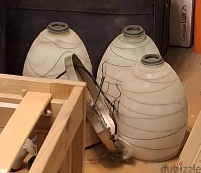 نجفة ٣ زجاج بدون لمبات