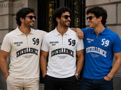 تيشرت بولو رجالي بسوستة – خامة قطن ليكرا Premium – كاجوال شيك