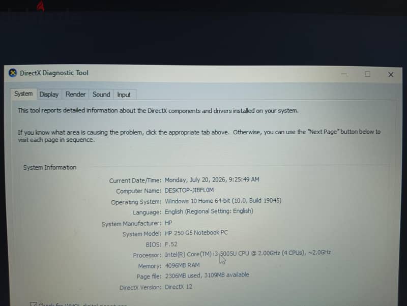 laptop HP 250 G5 Notebook 4