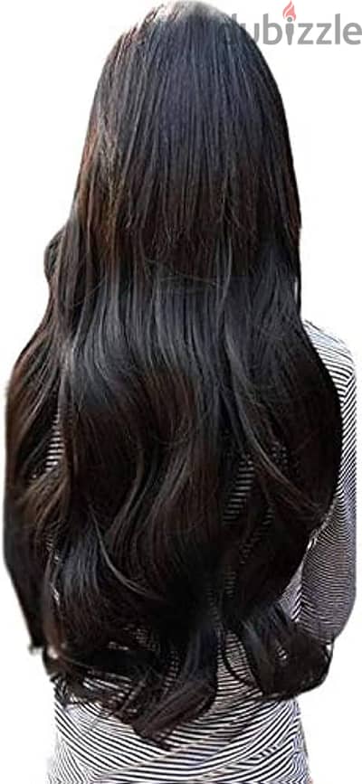 باروكة شعر اسود طويله جديده بعلبتها