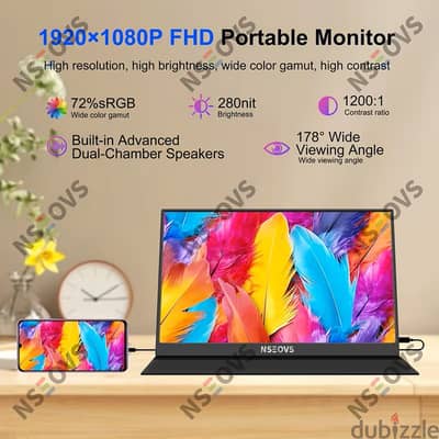 شاشة محمولة 15.6 بوصة FHD 1080 type C بالكرتونة الأصلية