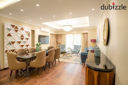 Apartment for rent furnished 99 sqm typical floor ultra super lux finishings close to the Eastern Market and Gate 23 in Phase 8 Al Rehab 2