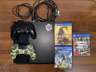 Ps4 Fat 500GB like new - معاه دراعين اوريجنال و العاب