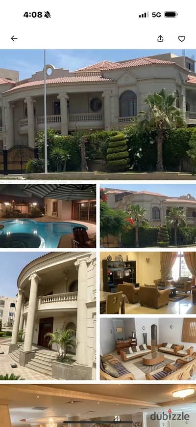 The most upscale areas of the Fifth Settlement, villa for sale in Al-Narges 5 on the square, land area 1263 meters, fully built and finished, private villa, 100 million cash required