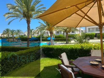 Luxury chalet, fourth row from the sea, for sale in a prime location and at a great price in La Vista Cascada, Sidi Abdel Rahman, North Coast. 150 sqm