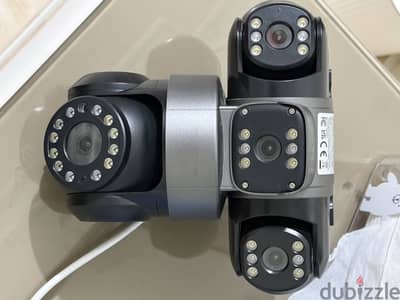 كاميرا مراقبه ثلاثية العدسات تكم 360 درجه جودة 6 ميجا بايت