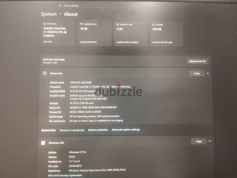 Dell precision 7520 9