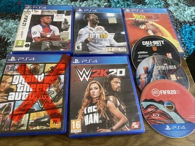 GTA-fifa 18-20-21-w2k20-spider man-call duty-dragon ballPS4