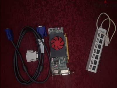 كرت amd radon 8490 1g ومحول من dvil لي vga و usb hub 7